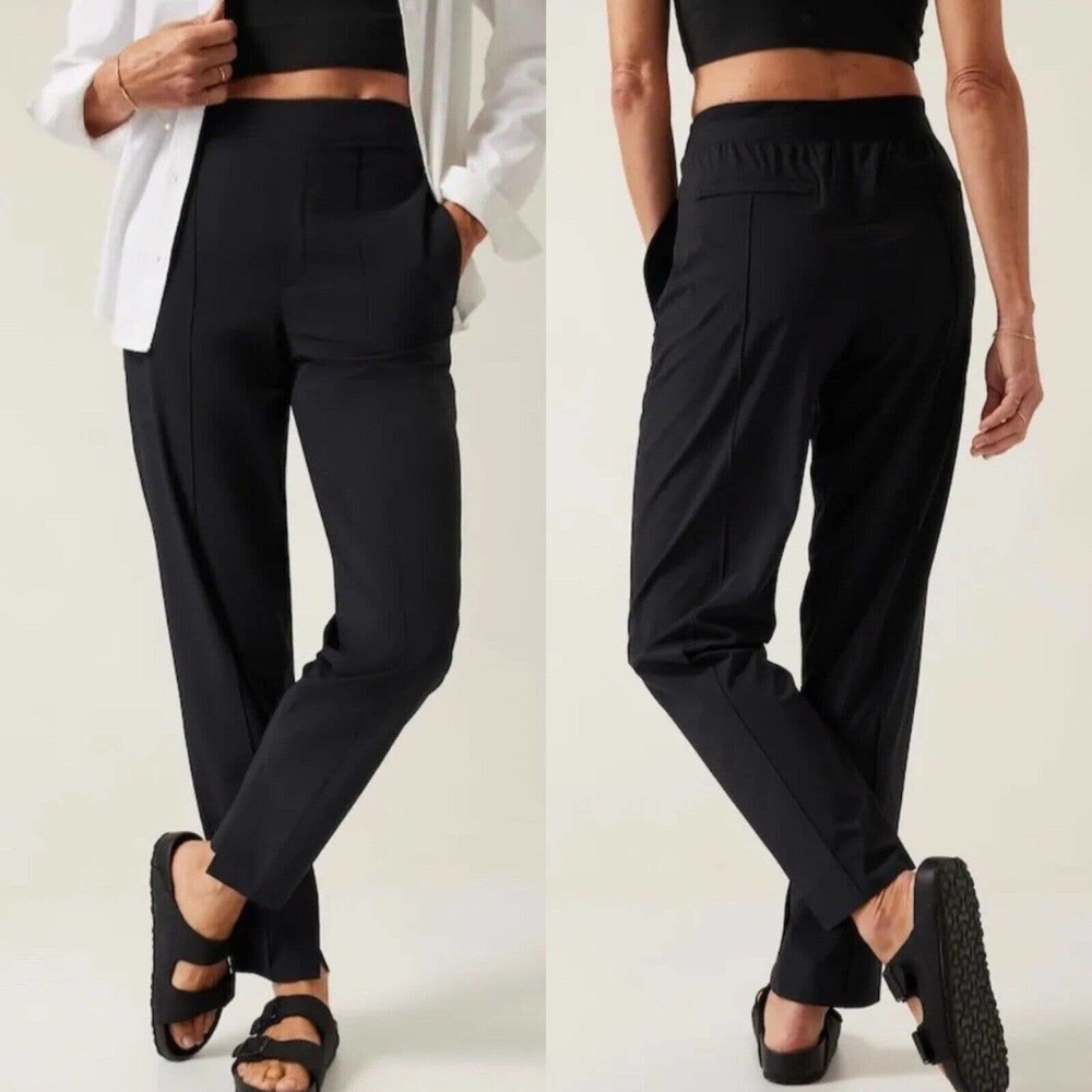 Athleta Black Straight-Leg Pants